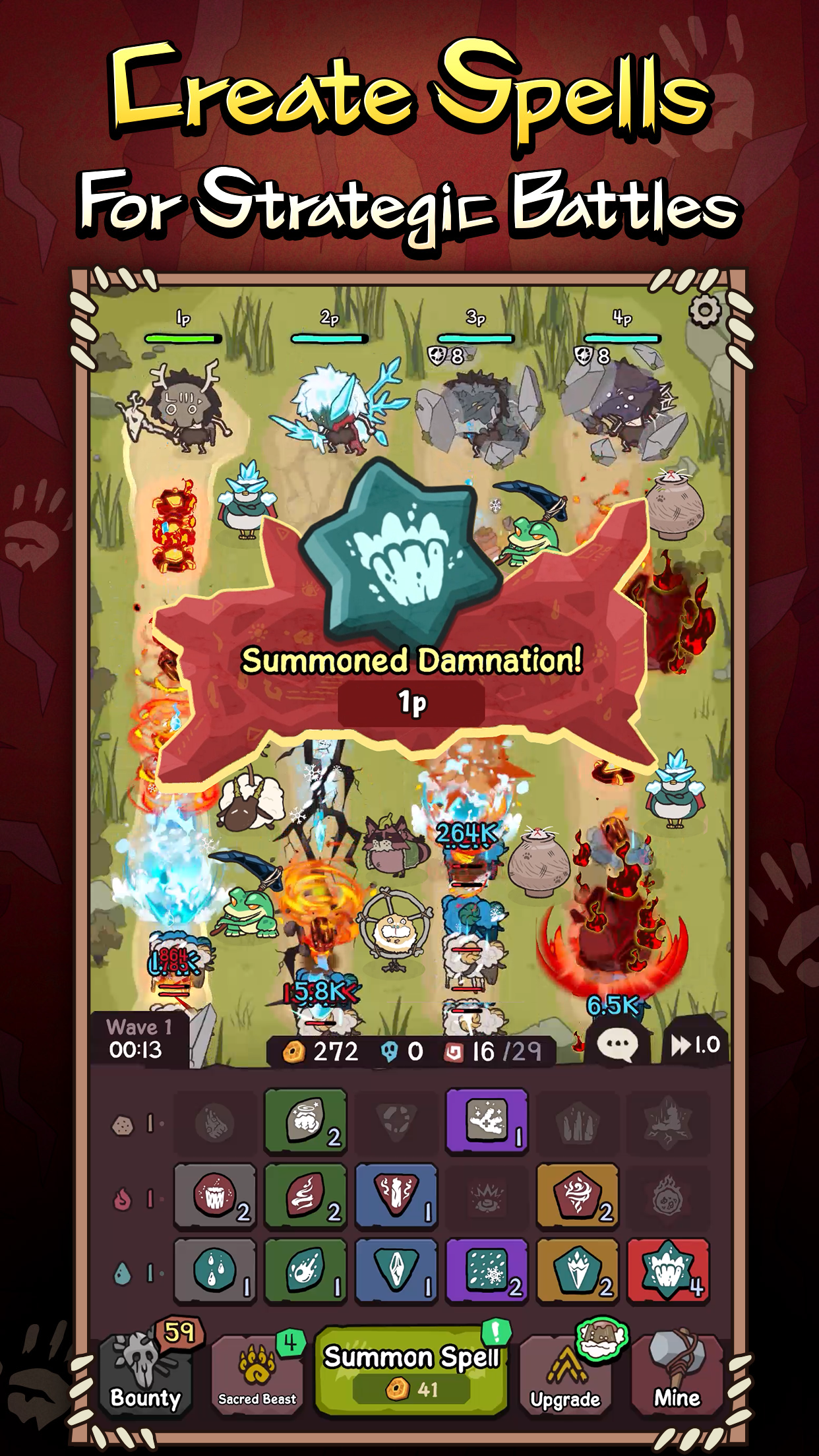 Epic Shaman Battle: 4P Defense screenshot 4